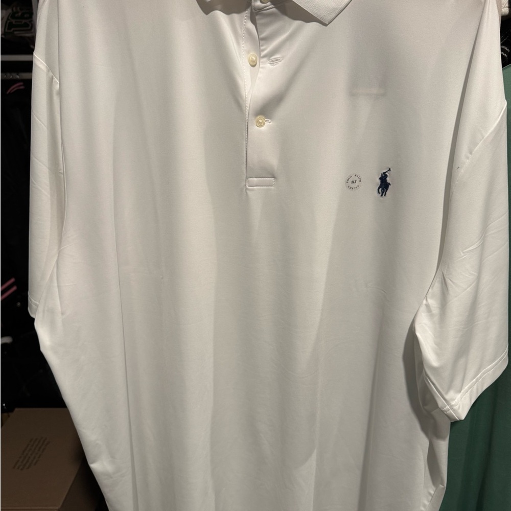 Polo by Ralph Lauren Classic White Polo with Dark Blue Emblem